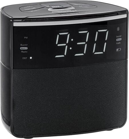 Digital Alarm Clocks for Bedrooms, Dual Alarms, Bluetooth and FM Radio, White Dimmable LED Display, USB-A Charging Port. Loud Alarm Clock for Heavy Sleepers Perfect for Bedroom, Desk, and Office in Saudi Arabia