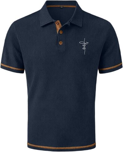 Polo Shirts for Men Silk Mesh Short Sleeve Moisture Wicking Performance Wrinkle-Resistant Business Casual Golf Shirt in Saudi Arabia
