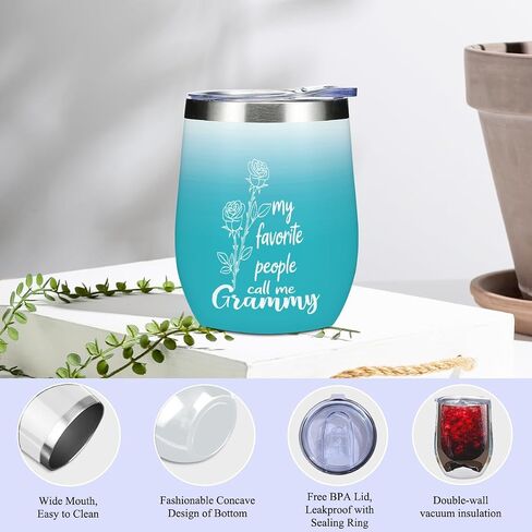 Grammy Grandma Gifts,Grandma Birthday Gifts, Funny Anniversary Retirement Gift for Women Grandmother New Granny Christmas Mothers Day Wine Tumbler Makeup Bag Bracelet Scented Candle Set with Gift Box in Saudi Arabia