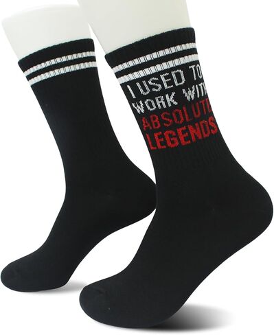 I Used to Work with Absolute Legends-Fun Novelty Socks for Ex-Coworkers, Gift for Retirement, Going Away, or Just for Fun.(226) in Saudi Arabia