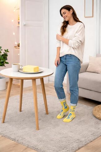 Butter Socks Funny Novelty Food Lover Socks for Women & Men in Kuwait