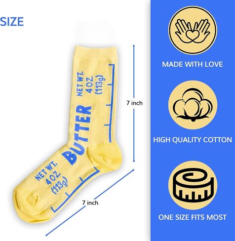 Butter Socks Funny Novelty Food Lover Socks for Women & Men in Kuwait