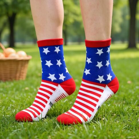2 Pairs American Flag Patriotic Socks, Stars and Stripes Design, One Size Fits US 6-11/Mothers Father Day Birthday/Christmas Gifts in Saudi Arabia