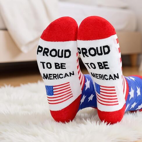 2 Pairs American Flag Patriotic Socks, Stars and Stripes Design, One Size Fits US 6-11/Mothers Father Day Birthday/Christmas Gifts in Saudi Arabia