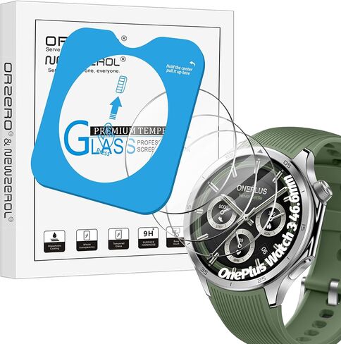 Orzero (3 Pack) Compatible for CMF Watch Pro 2 Tempered Glass Watch Screen Protector, with Auto Alignment Tool 9 Hardness High Definition Anti-Scratch Bubble Free in Kuwait