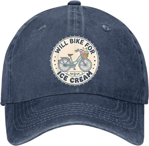 Will Bike for Ice-Cream Cute Classic Ice-Cream Lover Hat for Mom Cool Washed in Kuwait