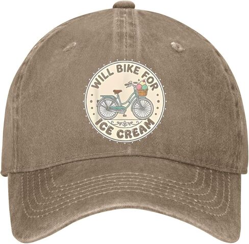 Will Bike for Ice-Cream Cute Classic Ice-Cream Lover Hat for Mom Cool Washed in Kuwait