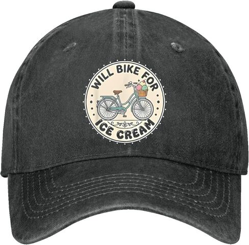 Will Bike for Ice-Cream Cute Classic Ice-Cream Lover Hat for Mom Cool Washed in Kuwait