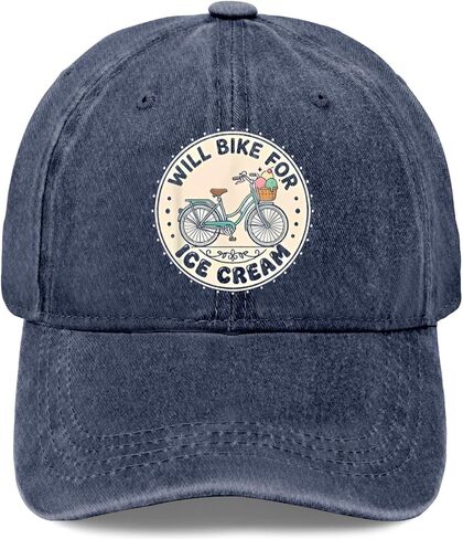 Will Bike for Ice-Cream Cute Classic Ice-Cream Lover Hat for Mom Cool Washed in Kuwait