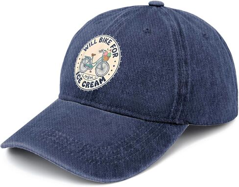Will Bike for Ice-Cream Cute Classic Ice-Cream Lover Hat for Mom Cool Washed in Kuwait