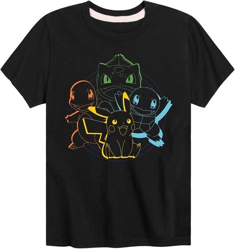 HYBRID APPAREL - Pokémon - Starter Pokémon Outline - تي شيرت برسومات شبابية بأكمام قصيرة in Kuwait