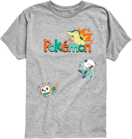 Pokémon - Rowlet, Cyndaquil, Oshawott - تي شيرت شبابي بأكمام قصيرة in Kuwait