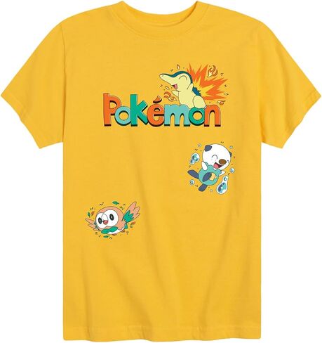 Pokémon - Rowlet, Cyndaquil, Oshawott - تي شيرت شبابي بأكمام قصيرة in Kuwait