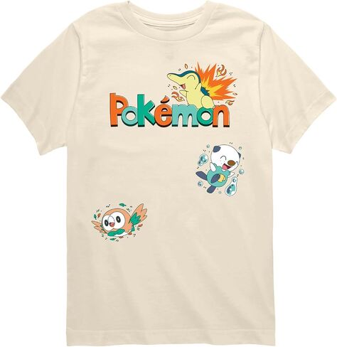 Pokémon - Rowlet, Cyndaquil, Oshawott - تي شيرت شبابي بأكمام قصيرة in Kuwait