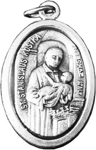 Gifts by Lulee, LLC Saint Stanislaus Kostka Patron Those Those Suffering From Broken Bones Blessed Pray for Us Silver Oxidized Medal and Prayer Card in Kuwait