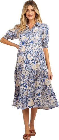 PinkBlush الأزهار الياقة المتدرج فستان الأمومة ميدي in Kuwait