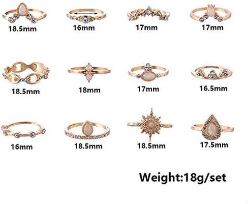 CSIYAN 9-15 Pieces Stackable Knuckle Ring Set Boho Vintage Crystal Stacking Midi Finger Rings for Women in Kuwait