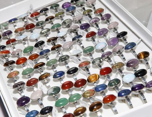 YITANA10PCS Crystal Rings Set, Bulk Crystals Jewelry, Stainless Steel Ring for Women, Gemstone Rings, Stackable and Personalized in Saudi Arabia