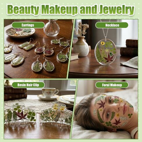 110+ Pcs Dried Flowers Leaves for Crafts, Real Pressed Flowers Dry Leaves for Resin Scrapbooking DIY Art Crafts Epoxy Resin Jewelry Mold Candle Soap Making Nails Décor in Saudi Arabia