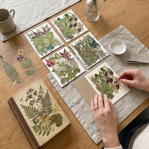 110+ Pcs Dried Flowers Leaves for Crafts, Real Pressed Flowers Dry Leaves for Resin Scrapbooking DIY Art Crafts Epoxy Resin Jewelry Mold Candle Soap Making Nails Décor in Saudi Arabia