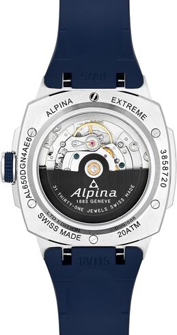 ساعة ألبينا للرجال Alpiner Extreme Regulator أوتوماتيكية سويسرية الصنع بسوار مطاطي، كريستال ياقوتي، 41 ملم، مقاومة للماء حتى عمق 200 متر in Kuwait