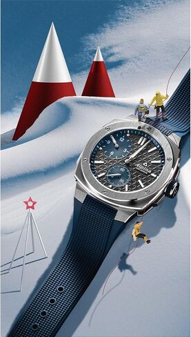 ساعة ألبينا للرجال Alpiner Extreme Regulator أوتوماتيكية سويسرية الصنع بسوار مطاطي، كريستال ياقوتي، 41 ملم، مقاومة للماء حتى عمق 200 متر in Kuwait