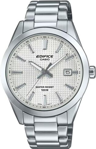 Casio Edifice | EFV160D Series | Date Indicator | Stainless Steel | 100M Water Resistant | Analog Watch | Silver/Silver in Saudi Arabia