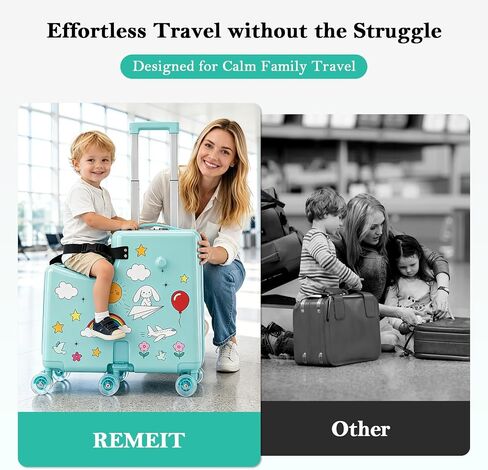 Ride On Suitcase for Kids, Kids Ride On Luggage with Wheels, Hard Shell Kids Suitcase with TSA Lock, Foldable Pedal, Cup Holder, Safety Belt & 6 Spinner Wheels, Toddler Carry On Luggage, Green in Saudi Arabia
