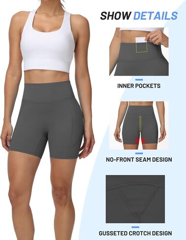Moozava No Front Seam Womens 3"/5"/8" Workout Biker Shorts High Waisted Tummy Control Spandex Shorts for Yoga Running Gym in Saudi Arabia