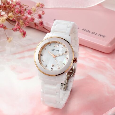 White Ceramic Watch Quartz Woman in Saudi Arabia