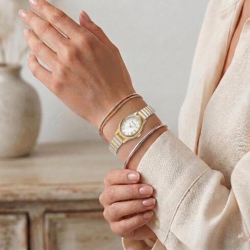 Small Gold Watches for Women - Vintage Oval Analog Quartz Watch with Stainless Steel Expansion Band, Dainty Easy Read Roman Numeral Dial, Waterproof Dress Wristwatch for Ladies Mom Gift in Saudi Arabia