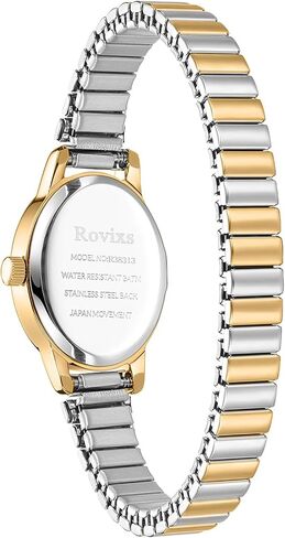 Small Gold Watches for Women - Vintage Oval Analog Quartz Watch with Stainless Steel Expansion Band, Dainty Easy Read Roman Numeral Dial, Waterproof Dress Wristwatch for Ladies Mom Gift in Saudi Arabia