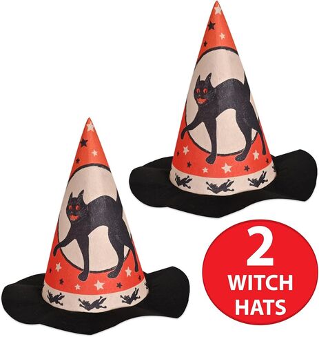قبعات Beistle Vintage Halloween، مجموعة من قطعتين - أزياء مخيفة وإكسسوارات حفلات خدعة أو حلوى in Kuwait