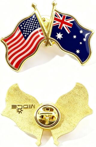 2 pcs American and Austrilia friendship flag pin, enamel cross nation flag pin, made of anovy, 1.57 inch length, 1.18 inch width, 0.18 oz weight in Saudi Arabia