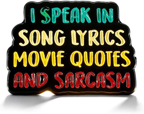 دبابيس Ymapinc الساخرة، "I Speak In Song Lyrics Movie Quotes and Sarcasm" دبابيس المينا المضحكة لحقائب الظهر/المعاطف، دبوس مبتكر للرجال/النساء، دبوس فكاهي بارع للأصدقاء/زملاء العمل الوقحين in Kuwait