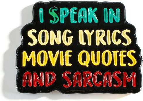 دبابيس Ymapinc الساخرة، "I Speak In Song Lyrics Movie Quotes and Sarcasm" دبابيس المينا المضحكة لحقائب الظهر/المعاطف، دبوس مبتكر للرجال/النساء، دبوس فكاهي بارع للأصدقاء/زملاء العمل الوقحين in Kuwait
