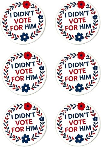 Funny Political Statement Pin I Didn't Vote for Him Button Patriotic Floral Lapel Badge in Saudi Arabia