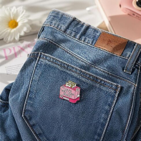 Funny Money Toaster Pin - Sarcastic Inspirational Enamel Pins Brooch for Backpacks, Jackets, Hats with "LET'S GET THIS BREAD" Hustle Culture Brooches Gift for Coworkers and Friends in Saudi Arabia