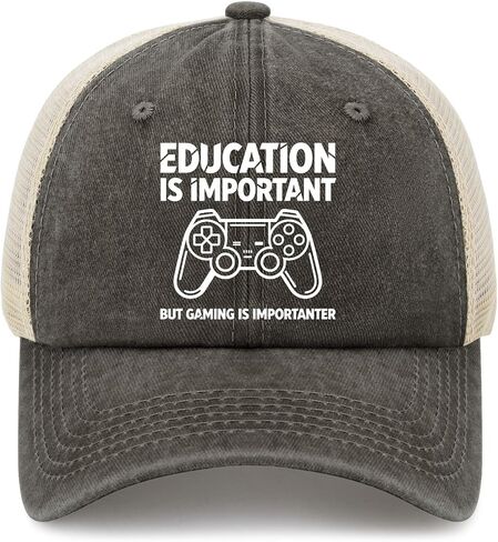 Education is Important but Gaming is Importanter Hat for Womens Funny Washed in Saudi Arabia