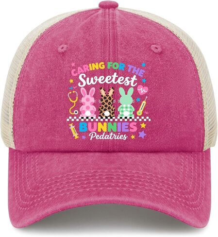Caring for The Sweetest Bunnies Pediatrics Hat for Women Soft Washed Distressed in Saudi Arabia