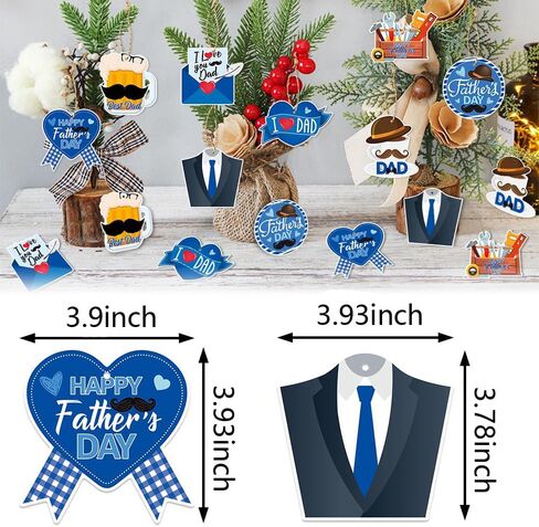 24 Pcs Father's Day Hanging Ornament - Happy Father's Day Decorations - Father Birthday Decorative Hanging Ornaments Father's Day Tree Ornaments Pendant for Father's Day Party Supplies in Saudi Arabia
