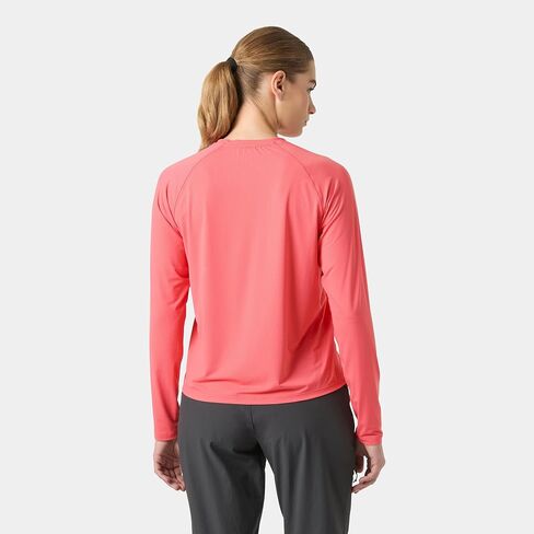 Helly-Hansen Shine Solen LS Crew - تي شيرت نسائي للأداء، حماية من الأشعة فوق البنفسجية، سريع الجفاف، قميص رياضي مسامي in Kuwait