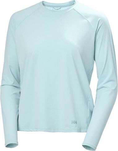 Helly-Hansen Shine Solen LS Crew - تي شيرت نسائي للأداء، حماية من الأشعة فوق البنفسجية، سريع الجفاف، قميص رياضي مسامي in Kuwait