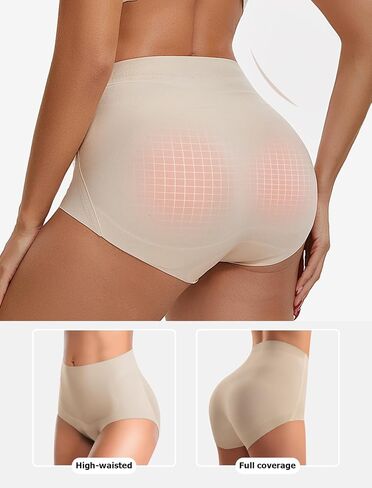 High Waisted Slightly Tummy Control Underwear for Women Plus Size Full Coverage Brief Soft Seamless Panties 4P-4Color,L in Saudi Arabia