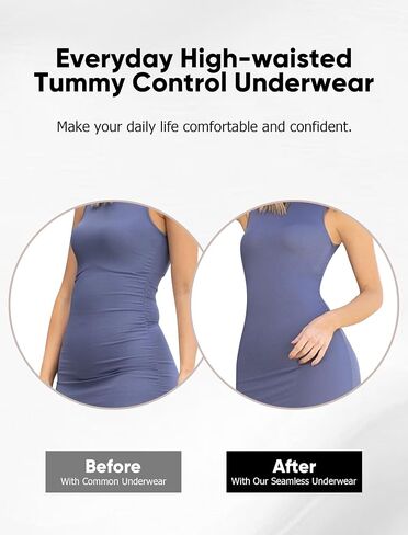 High Waisted Slightly Tummy Control Underwear for Women Plus Size Full Coverage Brief Soft Seamless Panties 4P-4Color,L in Saudi Arabia