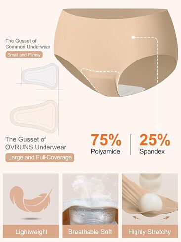 OVRUNS ملابس داخلية مقاومة لأصابع القدم من Cameltoe للنساء ملابس داخلية خافي العيوب بدون خياطة سراويل داخلية للتمرين in Kuwait