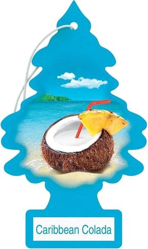 LITTLE TREES Car Air Freshener | Hanging Paper Tree for Home or Car | Caribbean Colada| 6 Pack in Kuwait