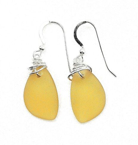 Popular Recycled Sea Glass Earrings on Sterling Silver Hooks in Kuwait