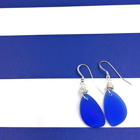 Popular Recycled Sea Glass Earrings on Sterling Silver Hooks in Saudi Arabia
