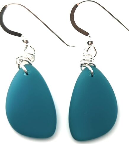 Popular Recycled Sea Glass Earrings on Sterling Silver Hooks in Saudi Arabia